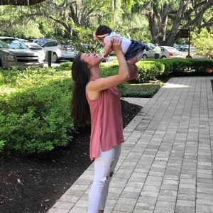 Rose Sleeveless-Slit Blouse